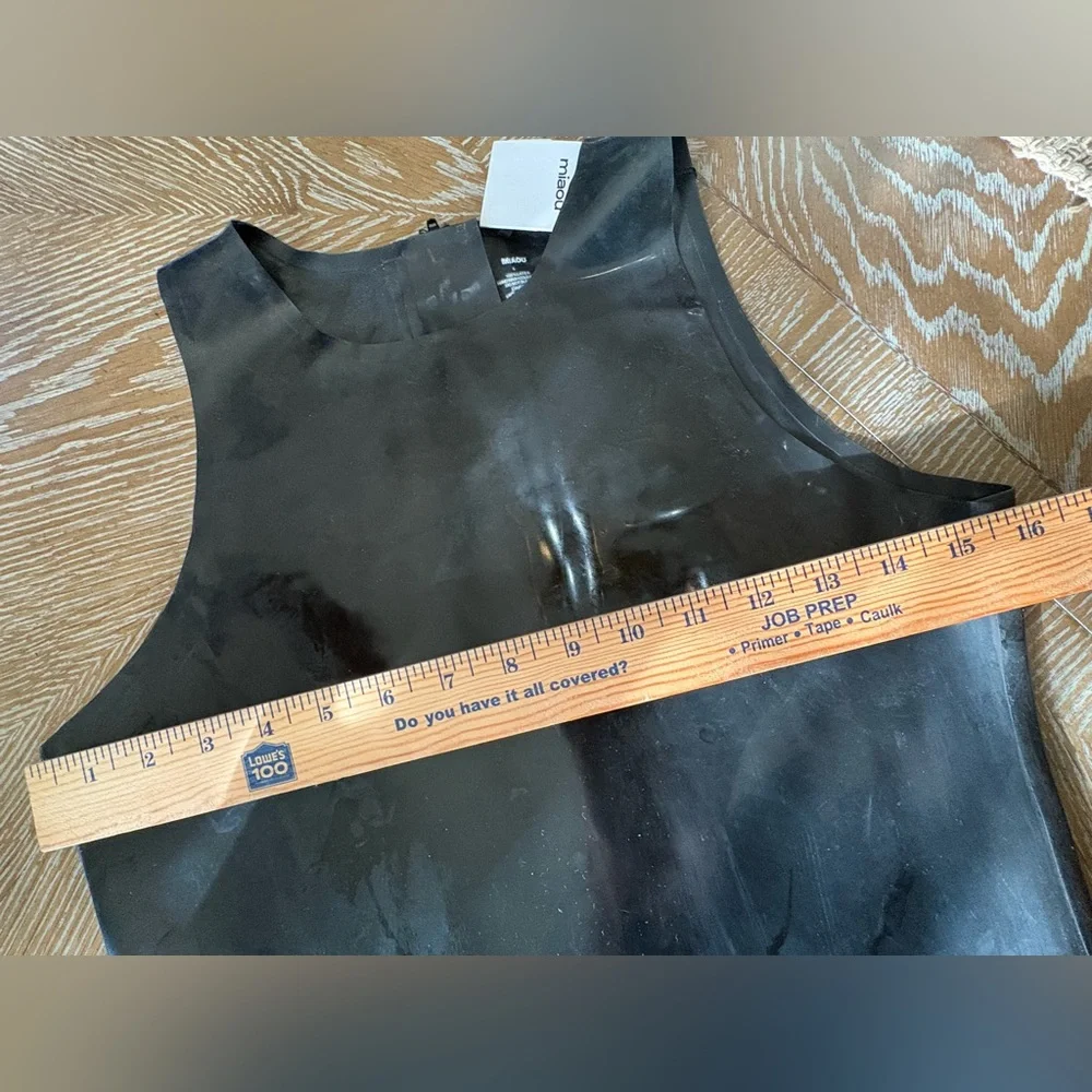 Miaou Jinx Tank Top Cami Latex Black Fetish Sz Large NWT $295...Revolve - Picture 8 of 16